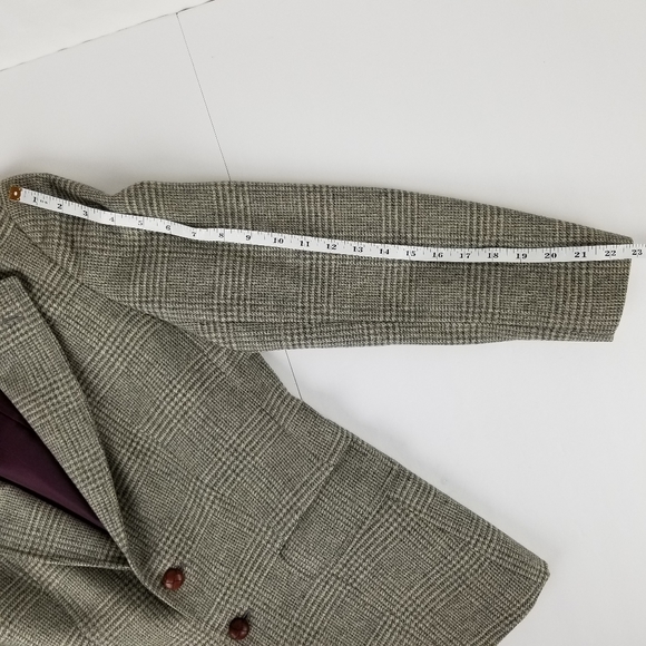 Vintage gray plaid wool blazer size 12 - Picture 7 of 8
